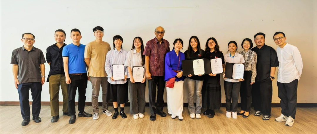 Logo contest winners with President